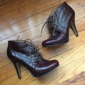 Adorable lace up leather booties